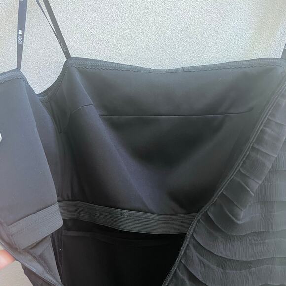 Tadashi 100% Silk Black Strapless Tiered Layered Evening Gown Maxi Dress Size 12 - Picture 6 of 8